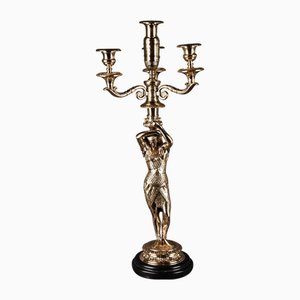 Empire Style Bronze Casted Figure-Formed Candelabra