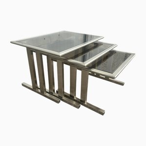 Steel Nesting Tables, 1970, Set of 3
