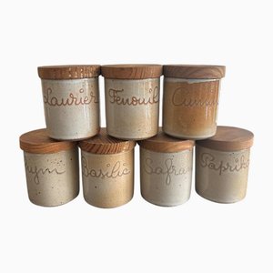 Grés Du Marais Spice Jars, Set of 7