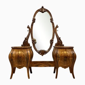 Dressing Table with Psyche Mirror in Marquetry, 1920