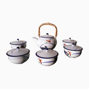 Japanese Porcelain Tea Service from Koransha Orchidee, Set of 6