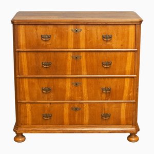 Cassettiera Biedermeier antica in quercia, fine XIX secolo