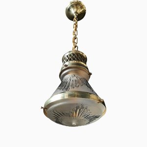 Small Pendant Light from Holophane, 1920s