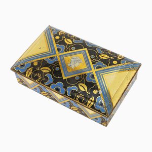 Art Deco French Metal Box Decorated with Mercury, 1930s