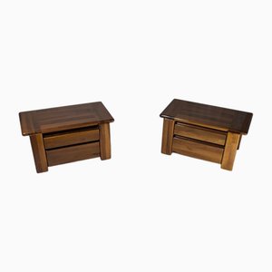 Mesitas de noche atribuidas a Mario Marenco para Mobilgirgi, años 70. Juego de 2