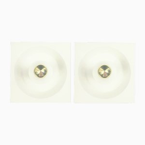 Lámparas de pared era espacial de Klaus Hempel para Kaiser Leuchten, años 70. Juego de 2