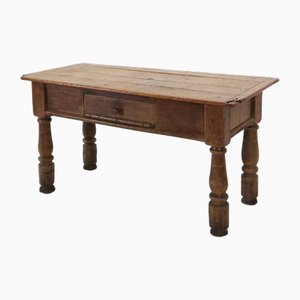 Belgian Oak Console Table with Drawer, 1740s