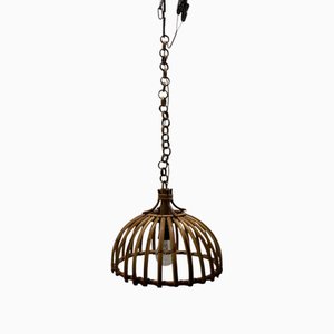 Lampe à Suspension en Rotin Fabriquée à la Main, 1960s