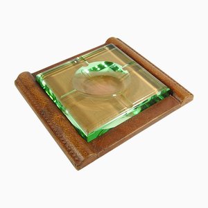 Art Deco Cristall Glass Ashtray, 1930s, Set of 2