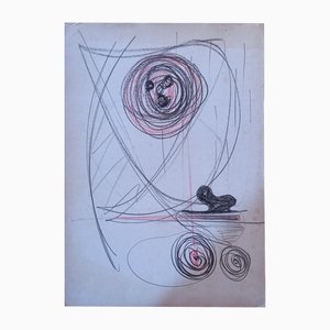 Ferdinando Meccani, Komposition, 1969, Kohle & Bleistift auf Papier