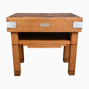 Metzgerblock aus Buche von X. Aubert, 1950er