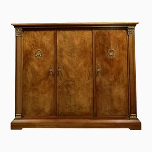 Empire Style Sideboard in Mahogany and Gilded Bronze, 1950s