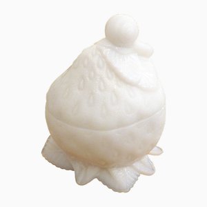Early 20th Century Strawberry & Snail Sugar Pot in Opaline Glass from Portieux, 1890s