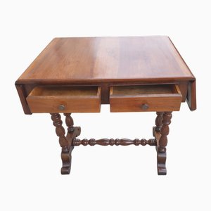 Scrivania di fine XIX secolo in noce con cinturino