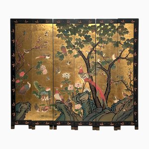 Large Golden Oriental Screen 6 Panels in the style of Coromandel, 1890s