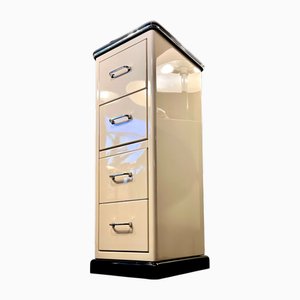 Mobile Bauhaus in acciaio, schedario, produttore Baisch, Germania, anni '50, monolito in metallo