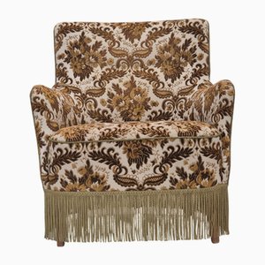Fauteuil en Velours et Bois de Frêne, Danemark, 1960s