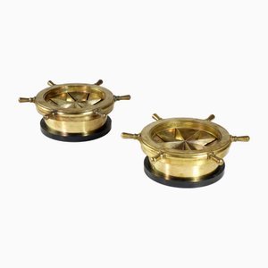 Nautical Ashtrays in Brass, 1970s, Set of 2