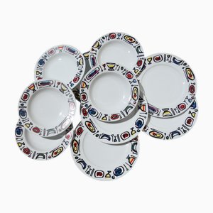 Porcelain Plates by Emanuele Luzzati for Arteprima, 2010s, Set of 10