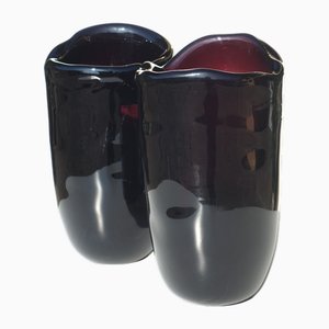 Große Lila Murano Glas Vasen von Seguso, 1950er, 2er Set