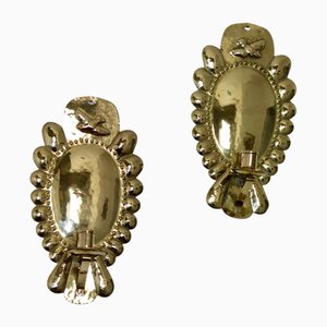 Applique Mid-Century in ottone, Svezia, set di 2