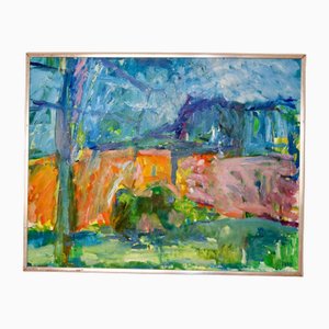 Leopold Fare, Abstract Composition, 1950s, Oil on Canvas, Framed