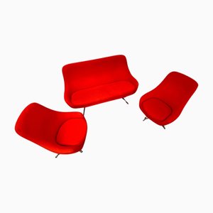 Französisches Mid-Century Space Age Cocktailsofa & Stühle, 1970er, 3er Set