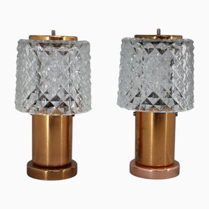 Table Lamps in Copper attributed to Kamenicky Senov, Czechoslovakia, 1970s, Set of 2