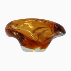 Böhmische Kunstglasschale von Josef Hospodka, 1960er