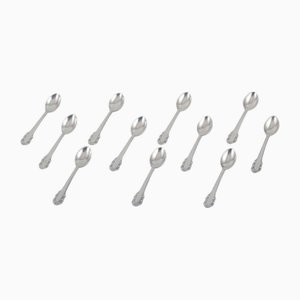Cucharas de café Lily of the Valley de plata de ley de Georg Jensen, años 20. Juego de 11