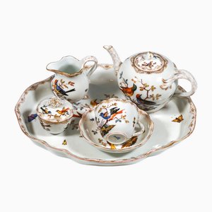 Meissen Tea Service with Bird and Insect Painting and Gold, Germany, 1820, Set of 6