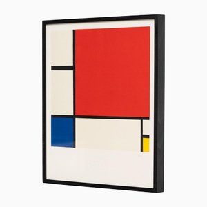 Piet Mondrian, Composition C No. II en Rouge, Bleu et Jaune, Lithographie, Encadrée