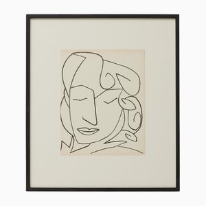 Françoise Gilot, Portrait of a Woman, 1951, Lithograph, Framed