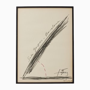 Affiche d'Exposition Lithographique Encadrée d'après Antoni Tàpies, 1969