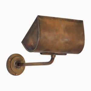 Scandinavian Modern Brass Wall Lamp attributed to Palle Suenson, Denmark, 1930s