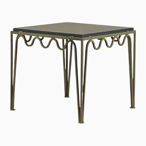 Méandre Verdigris and Black Limestone Square Side Table by Atelier Cabanel
