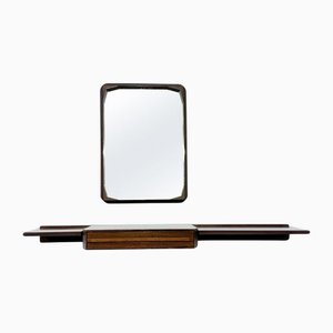 Mid-Century Modern Wall Console with Mirror, Italy, 1960s, Set of 2