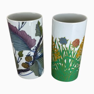 Floral Vases attributed to W. Bauer and A. Le Foll for Rosenthal, Germany, 1980s, Set of 2