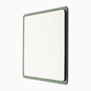 Specchio Mid-Century quadrato con cornice verde di Cristal Arte, Italia, anni '70