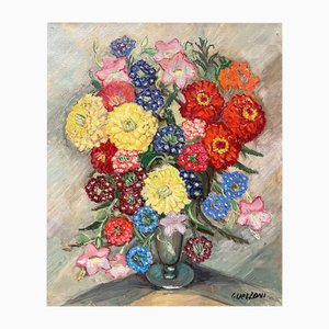 Stéphanie Caroline Guerzoni, Fiori di verbena, Olio su tela, anni '60