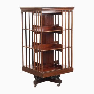 Grand Moulin à Livres Antique en Bois avec Socle en Fonte, Angleterre