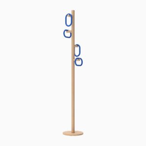 Blue Fernand Coat Stand in Natural Oak by Harto
