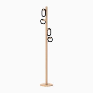 Black Fernand Coat Stand in Natural Oak by Harto