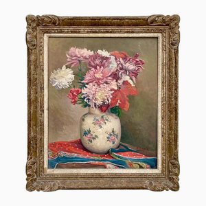 F. Barla, Ramo de flores, óleo sobre tabla, enmarcado
