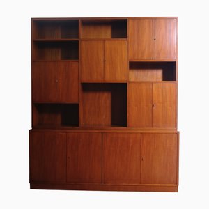 Vintage Wooden Bookcase with Doors, 1960s