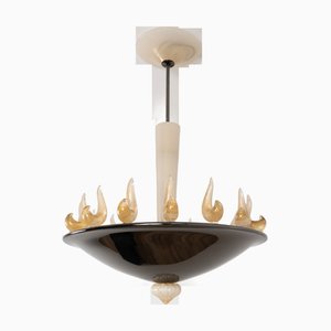 Elio Murano Glass Flame Chandelier by Marco Mencacci for Barovier & Toso, 1950s