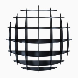 Estantería de pared Tyco convexa en negro de Manfredo Massironi para Nikol International, años 70