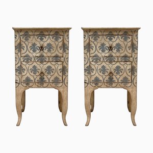 Mesitas de noche florentinas policromadas. Juego de 2