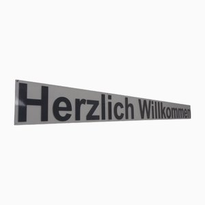 Großes Acrylglas Schild Welcome, Deutschland, 1980er