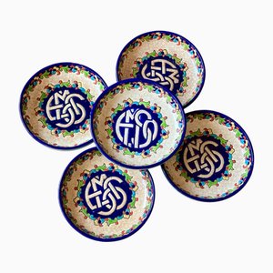 Enamel Dishes from Longwy, Set of 5